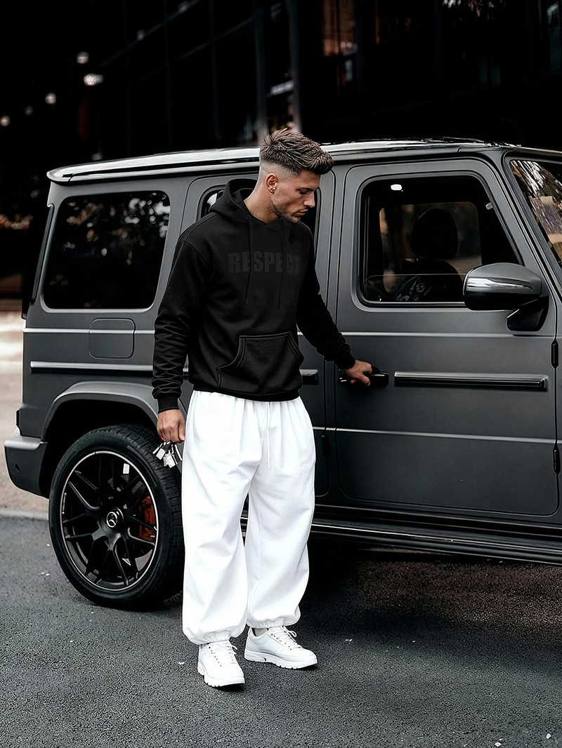 Herren Kapuzenpullover Schwarz OZONEE JS/8B1968/3