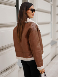 Damen Lederjacke Braun OZONEE JS/11Z8176