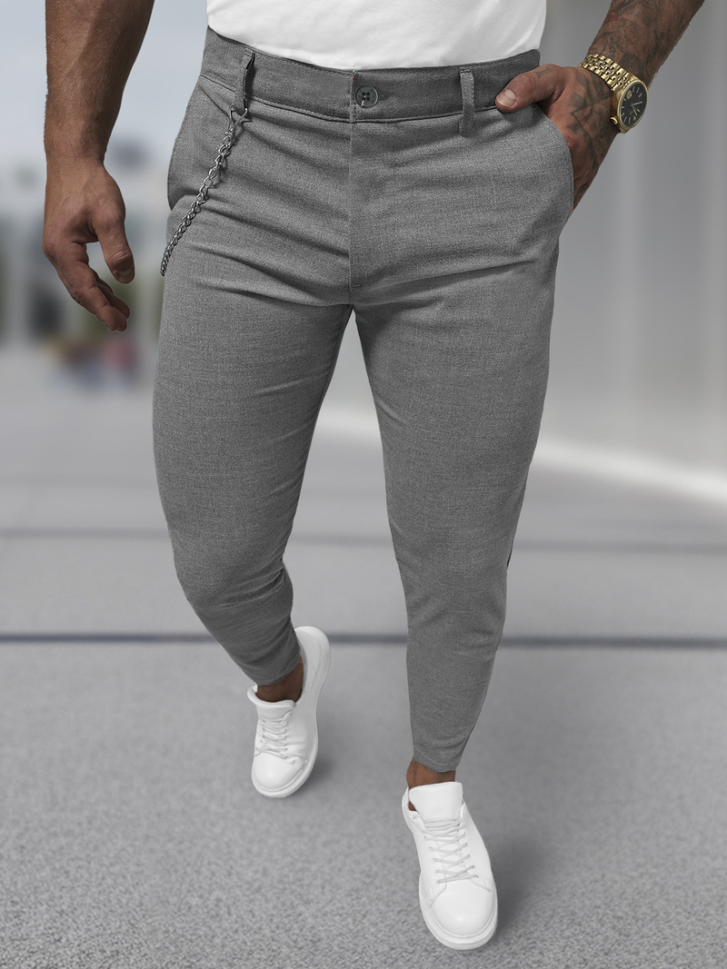 Herren Chino Hose Dunkelgrau OZONEE DJ/3300