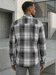 Herren Hemd Schwarz-Weiß OZONEE NB/MC728N/4Z