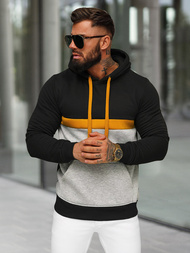 Herren Kapuzenpullover Schwarz OZONEE JS/8B1319/3