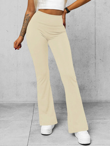 Damen Leggings mit Breiten Beinen Ecru O/KTK006-J