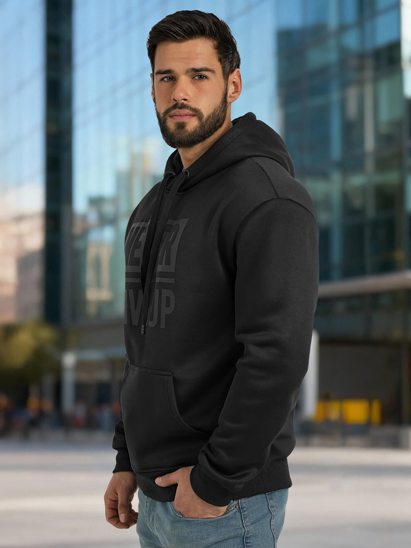 Herren Kapuzenpullover Schwarz OZONEE JS/8B1983/3