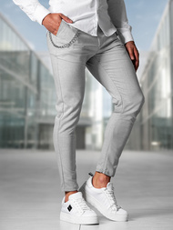 Herren Chino Hose Grau OZONEE DJ/3300Z