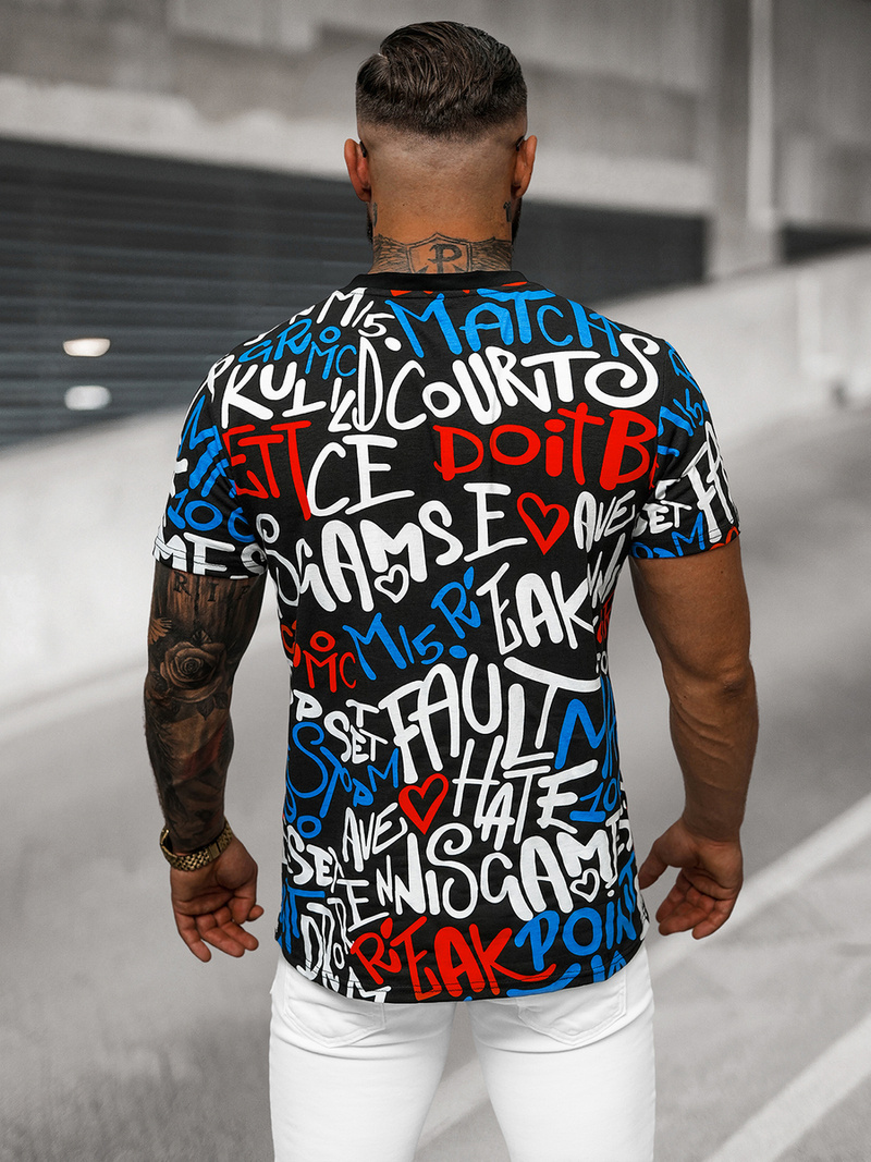 Herren T-shirt Schwarz OZONEE O/T1271/3