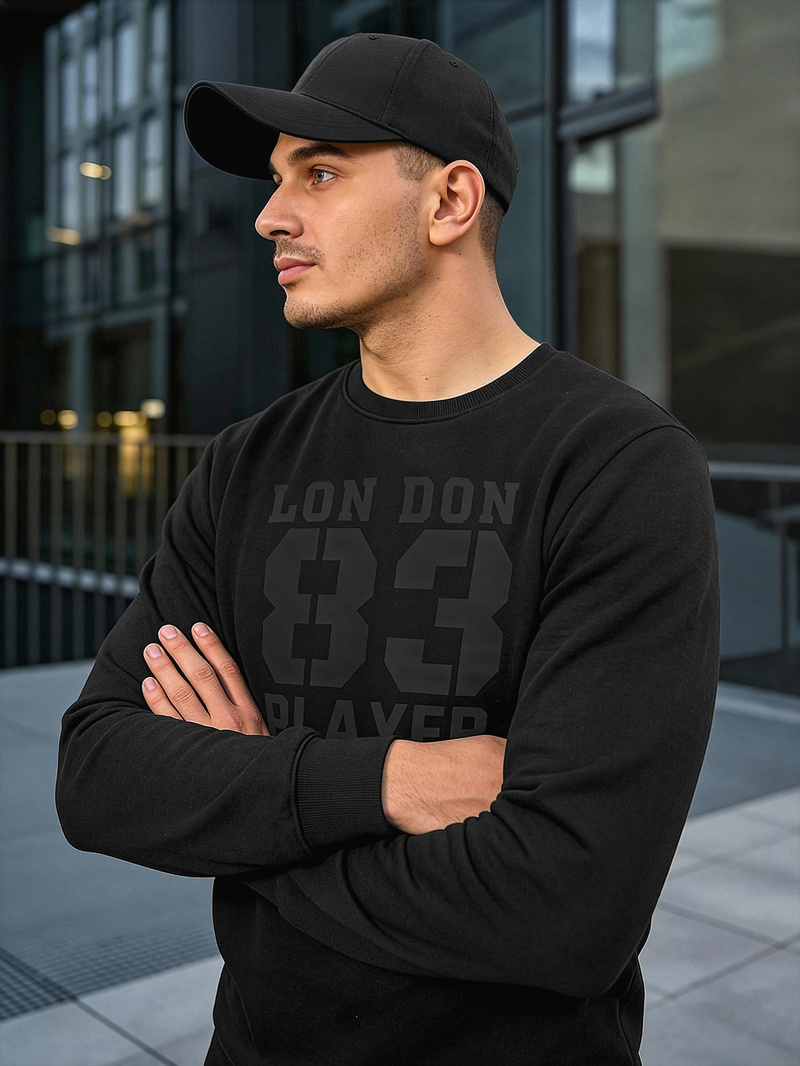 Herren Sweatshirt Schwarz OZONEE JS/8B1976/3