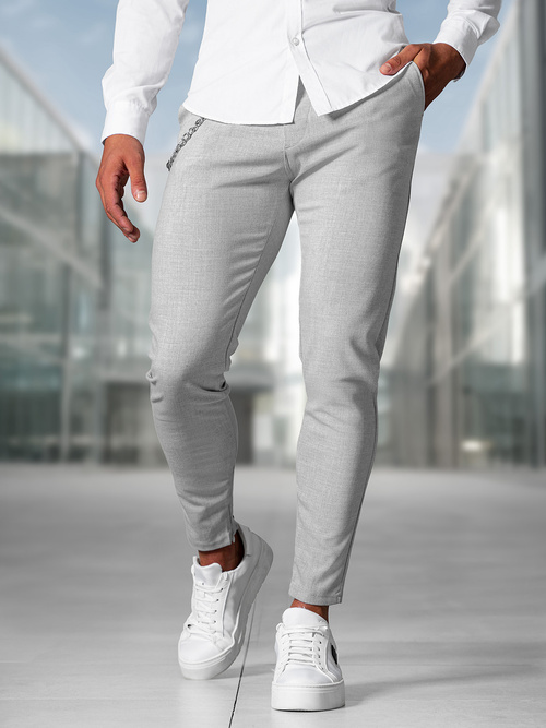 Herren Chino Hose Grau OZONEE DJ/3300Z