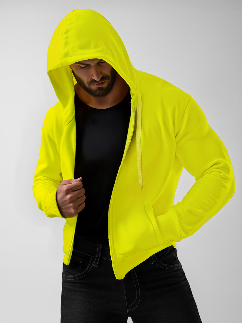 Herren Kapuzenpullover Gelb-Neon OZONEE JS/2008