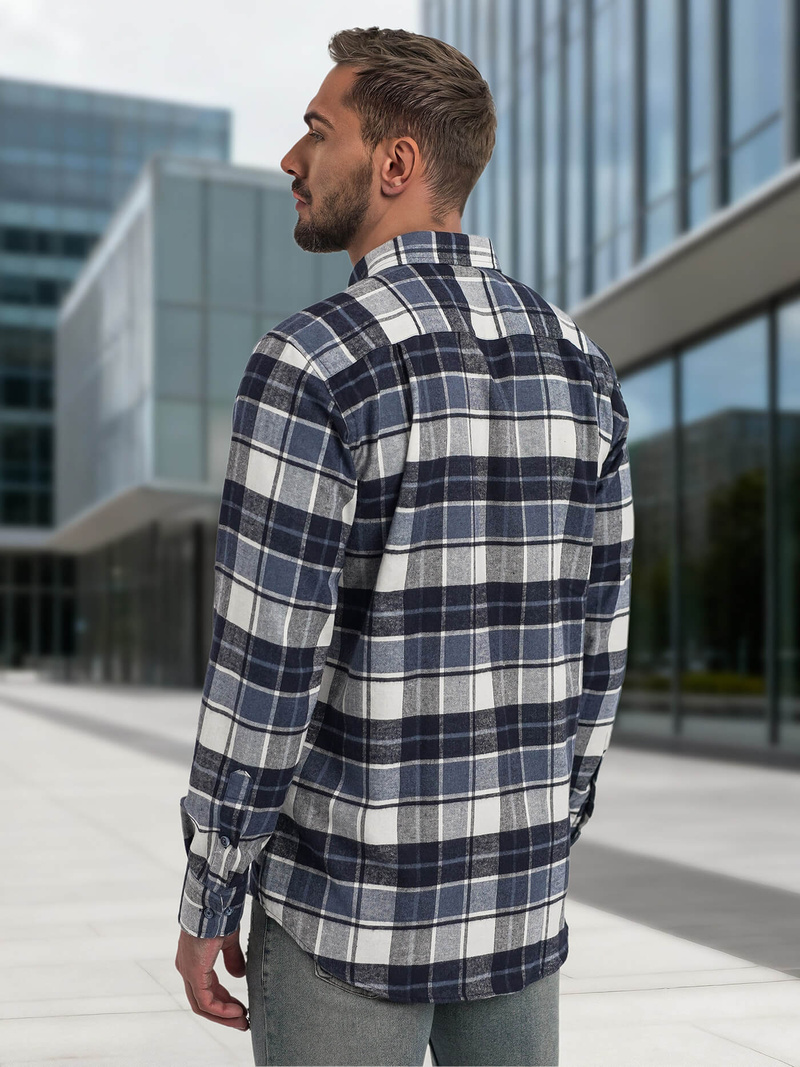 Herren Hemd Dunkelblau OZONEE V/V175