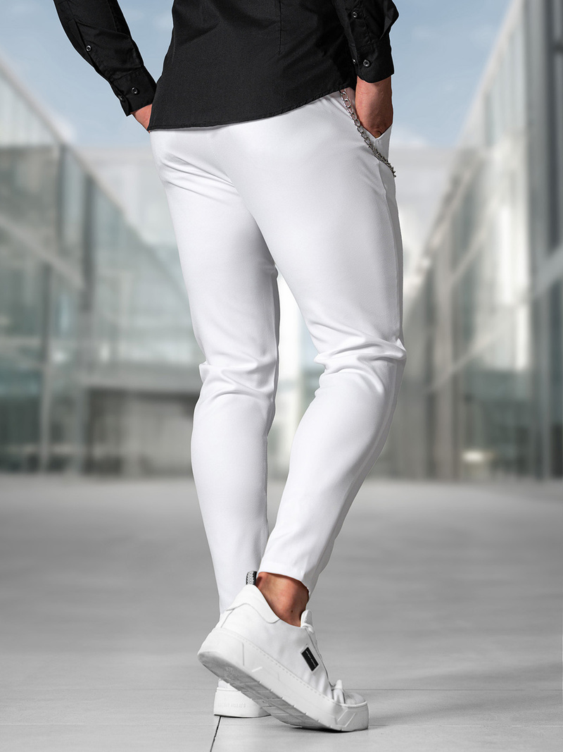 Herren Chino Hose Weiß OZONEE DJ/3300Z