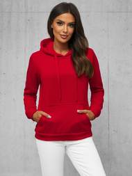 Damen Kapuzenpullover Dunkelrot OZONEE JS/W02Z