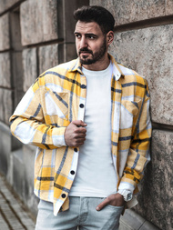 Herren Hemd Jacke Gelb OZONEE O/DR2020