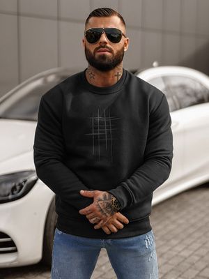 Herren Sweatshirt Schwarz OZONEE JS/8B1361/3