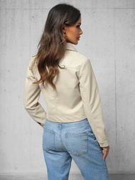 Damen Lederjacke Beige OZONEE O/G117