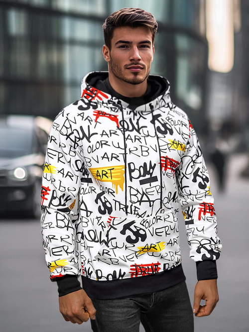 Herren Kapuzenpullover Weiß OZONEE JS/8B1251/1Z