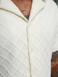 Herren Kurzarmhemd Ecru OZONEE O/B2257