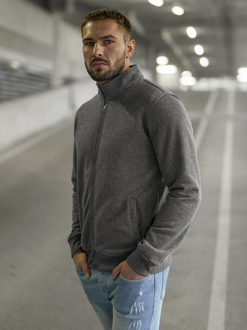 Herren Sweatjacke Dunkelgrau OZONEE JS/2002Z