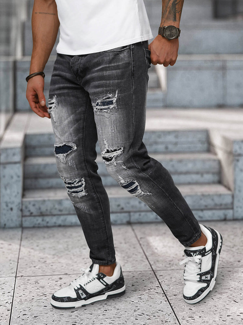 Herren Jeanshose Schwarz OZONEE NB/MP0075N
