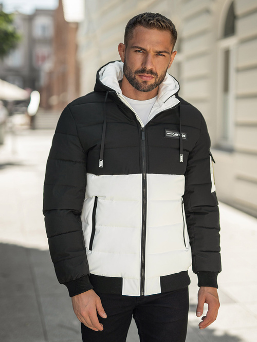 Herren Winterjacke Schwarz-Weiß OZONEE JS/31M5083/281