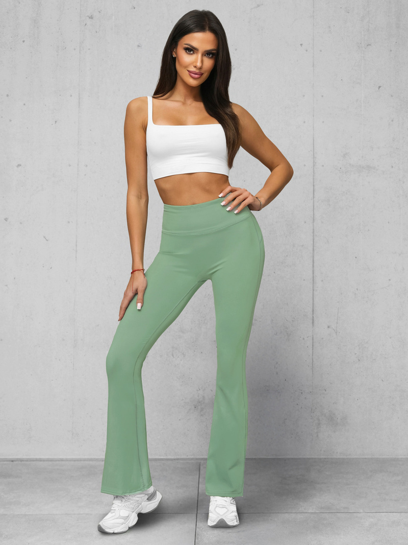 Damen Leggings mit Breiten Beinen Mintgrün JS/17K588/127