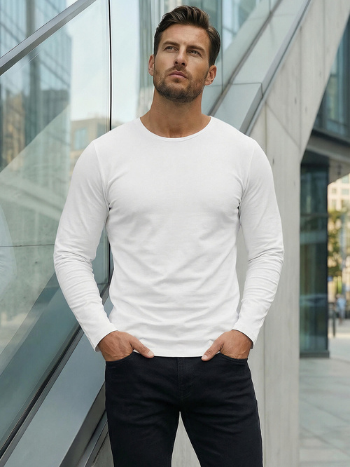 Herren Longsleeve Weiß OZONEE JS/2088Z
