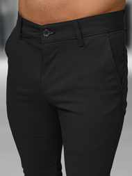 Herren Chino Hose Schwarz OZONEE DJ/5526Z