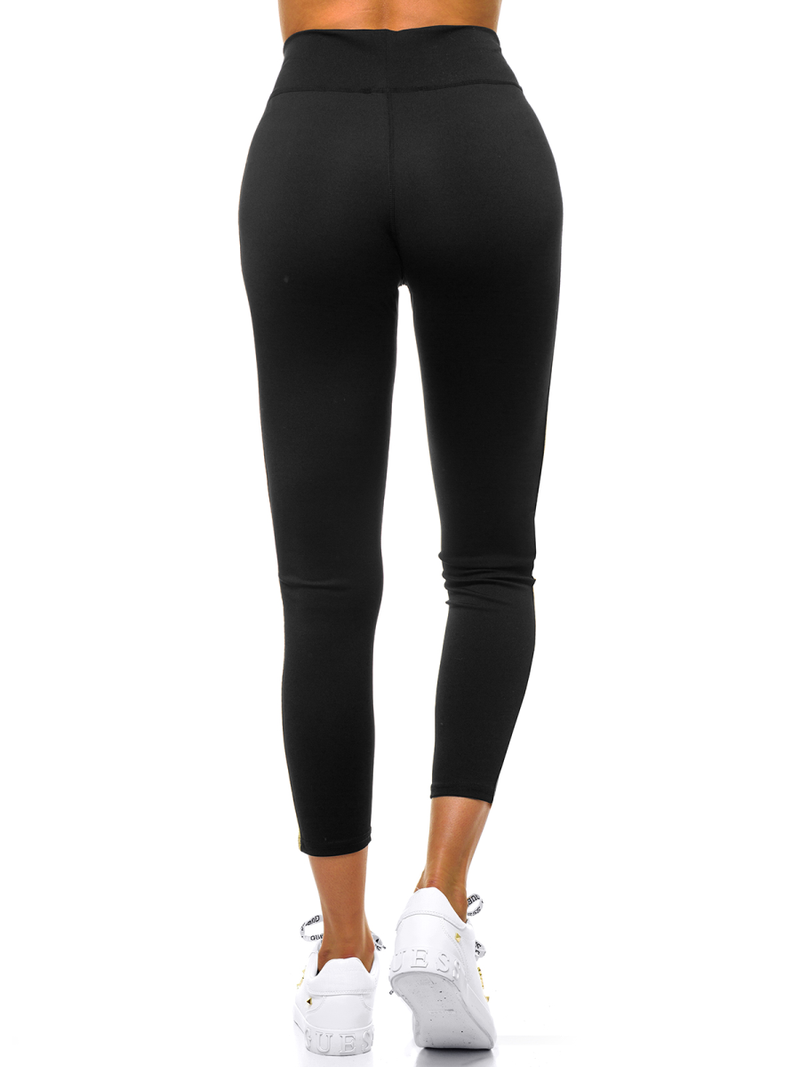 Damen Leggings Schwarz-Gelb OZONEE JS/YW06019/1/52