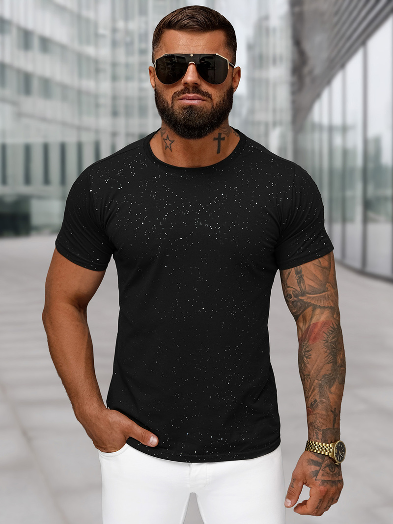 Herren T-shirt Schwarz OZONEE O/QQ1388