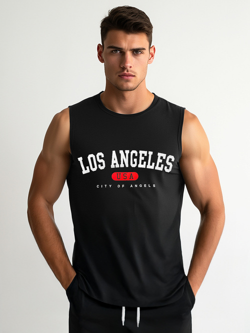 Herren Tank Top Schwarz OZONEE JS/8B1715/3