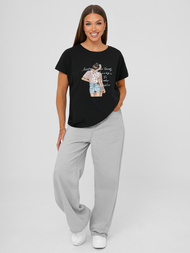 Damen T-shirt Schwarz OZONEE JS/95T2573/3