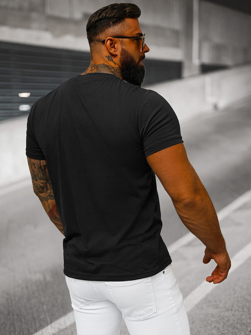 Herren T-shirt Schwarz OZONEE JS/712005Z