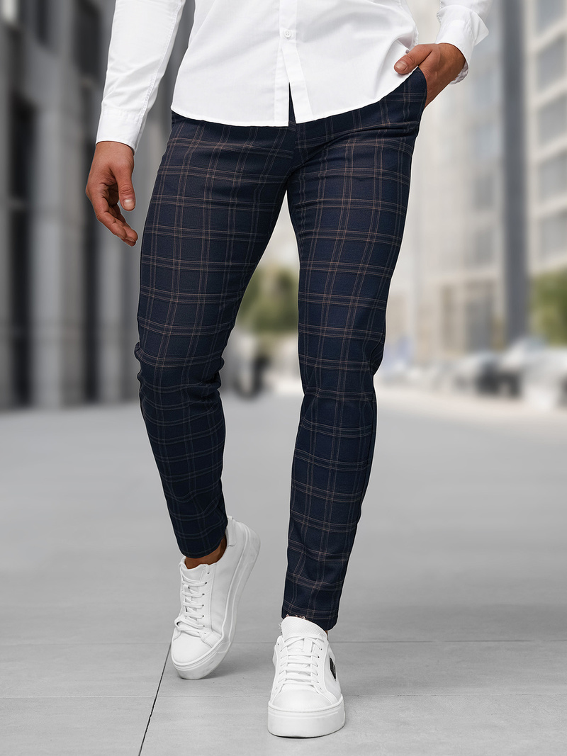 Herren Chino Hose Dunkelblau OZONEE DJ/5632Z