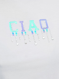 Damen T-shirt Weiß-Mintgrün OZONEE JS/RJ77542