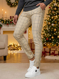 Herren Chino Hose Beige OZONEE DJ/5522Z