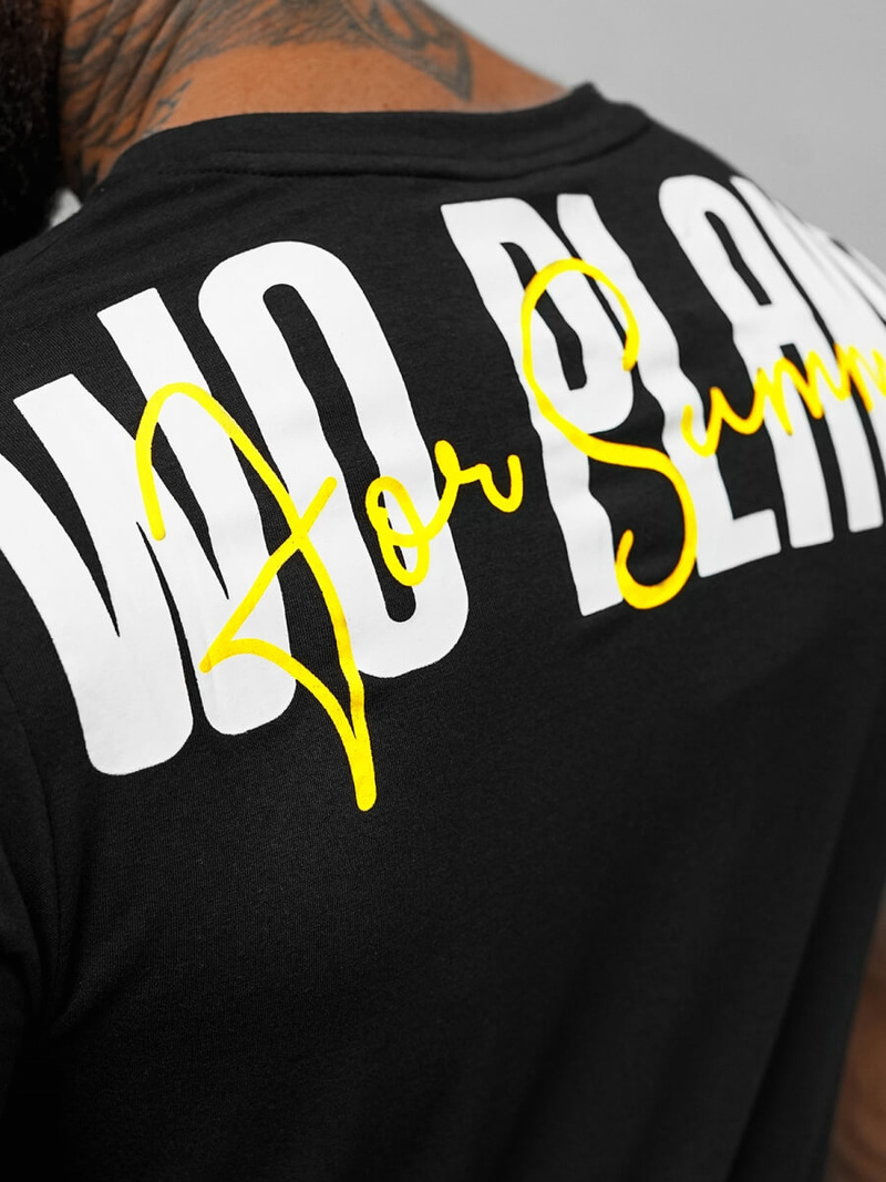 Herren T-shirt Schwarz OZONEE O/T1277/3