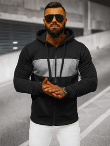 Herren Kapuzenpullover Schwarz OZONEE JS/8B1330/3