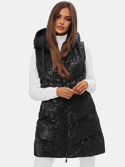 Damen Weste Zweiseitige Schwarz OZONEE O/DK118/1