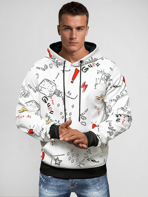 Herren Kapuzenpullover Weiß OZONEE JS/8B1223/1Z