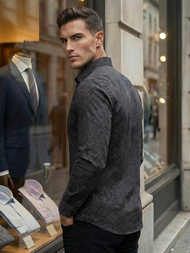 Herren Hemd Schwarz OZONEE V/V184Z