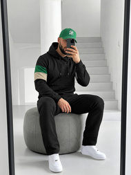 Herren Kapuzenpullover Schwarz OZONEE JS/3B578