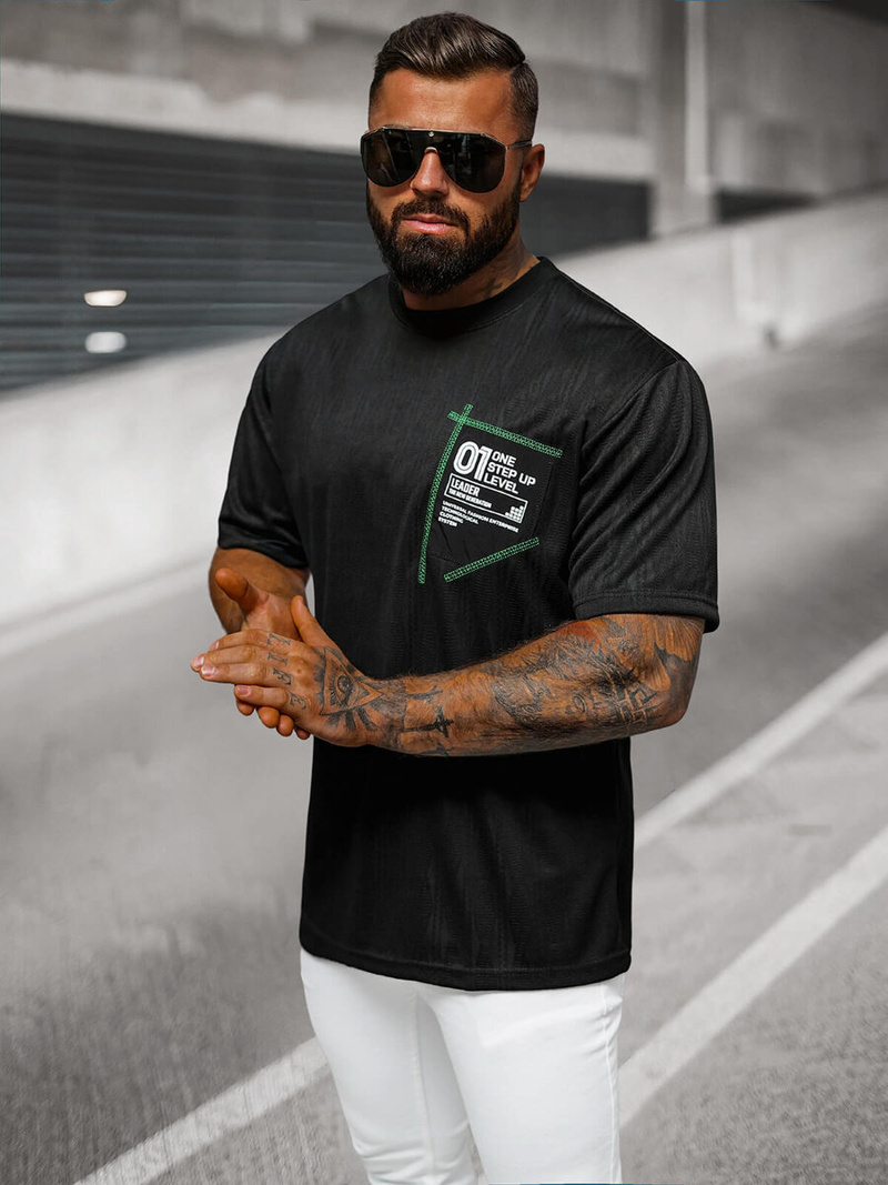 Herren T-shirt Schwarz OZONEE O/3C333