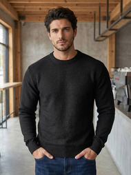 Herren Pullover Schwarz OZONEE JS/59B3600/3