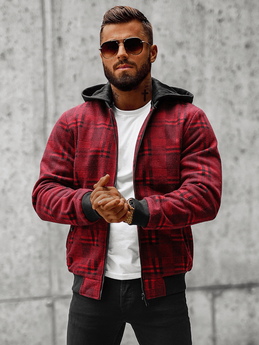 Herrenjacken Herren Jeansjacke Rot Rote Jeansjacke MÃ¤nner