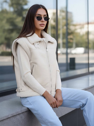 Damen Lederweste Beige OZONEE JS/61M8503/280Z