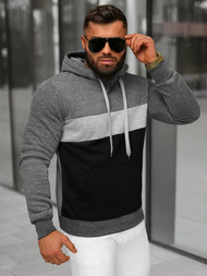Herren Kapuzenpullover Dunkelgrau OZONEE JS/8B1320/5