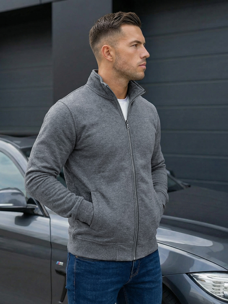 Herren Sweatjacke Dunkelgrau OZONEE JS/2002Z