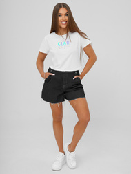 Damen T-shirt Weiß-Mintgrün OZONEE JS/RJ77542