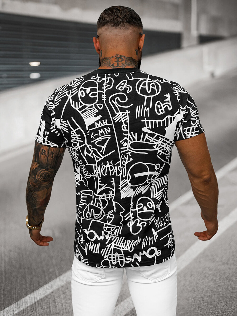 Herren T-shirt Schwarz OZONEE O/T1269/3