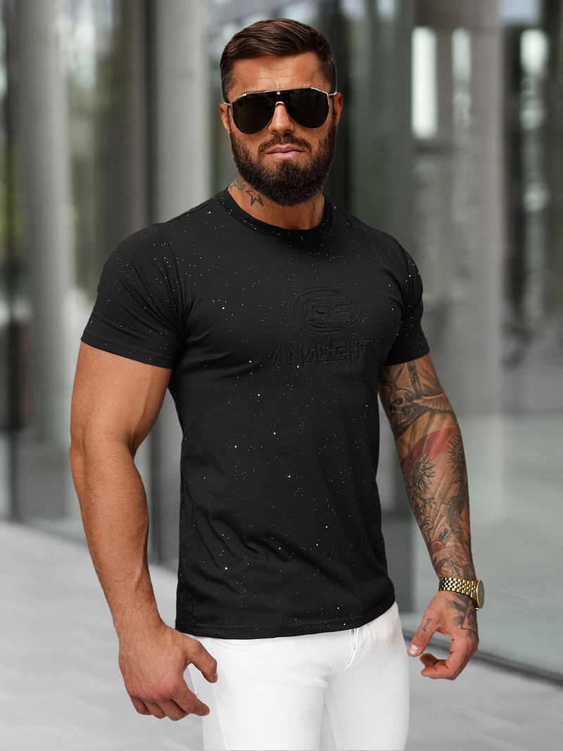 Herren T-shirt Schwarz OZONEE O/QQ1390