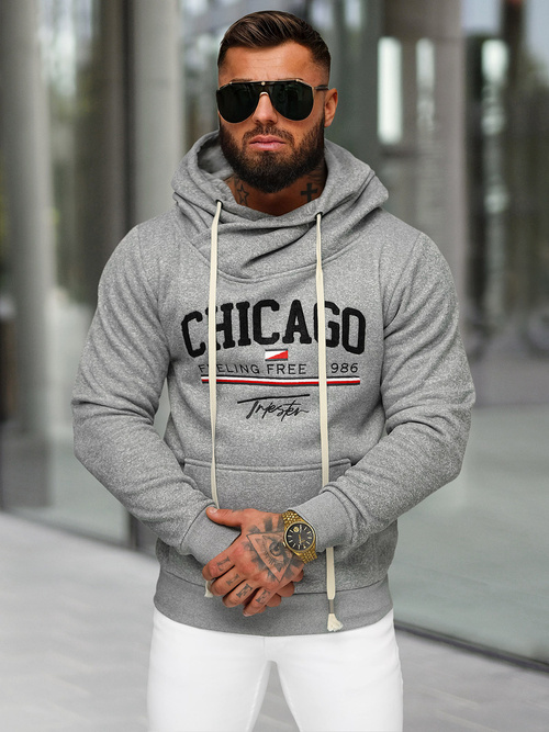 Herren Kapuzenpullover Grau OZONEE O/TT30508